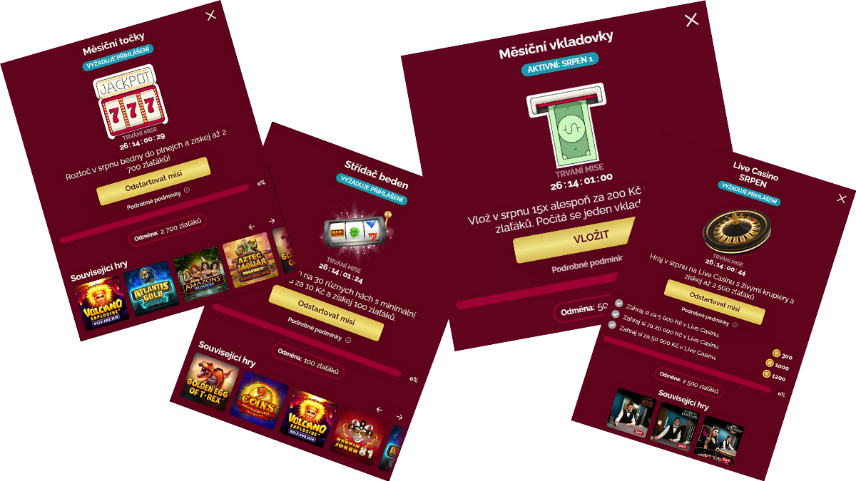 mise ve vip zóně v srpnu na luckybet.cz
