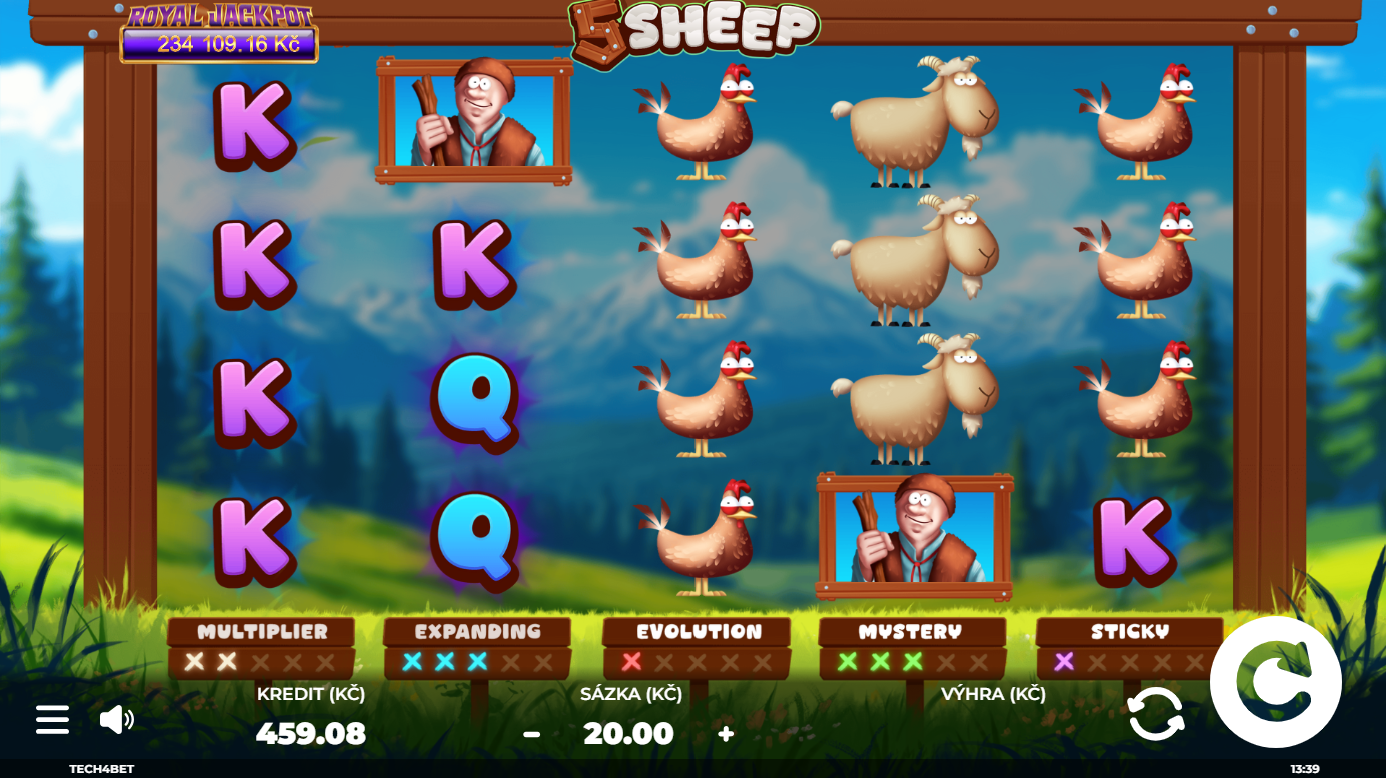 5 sheep od Tech4bet v online kasinu LuckyBet.cz