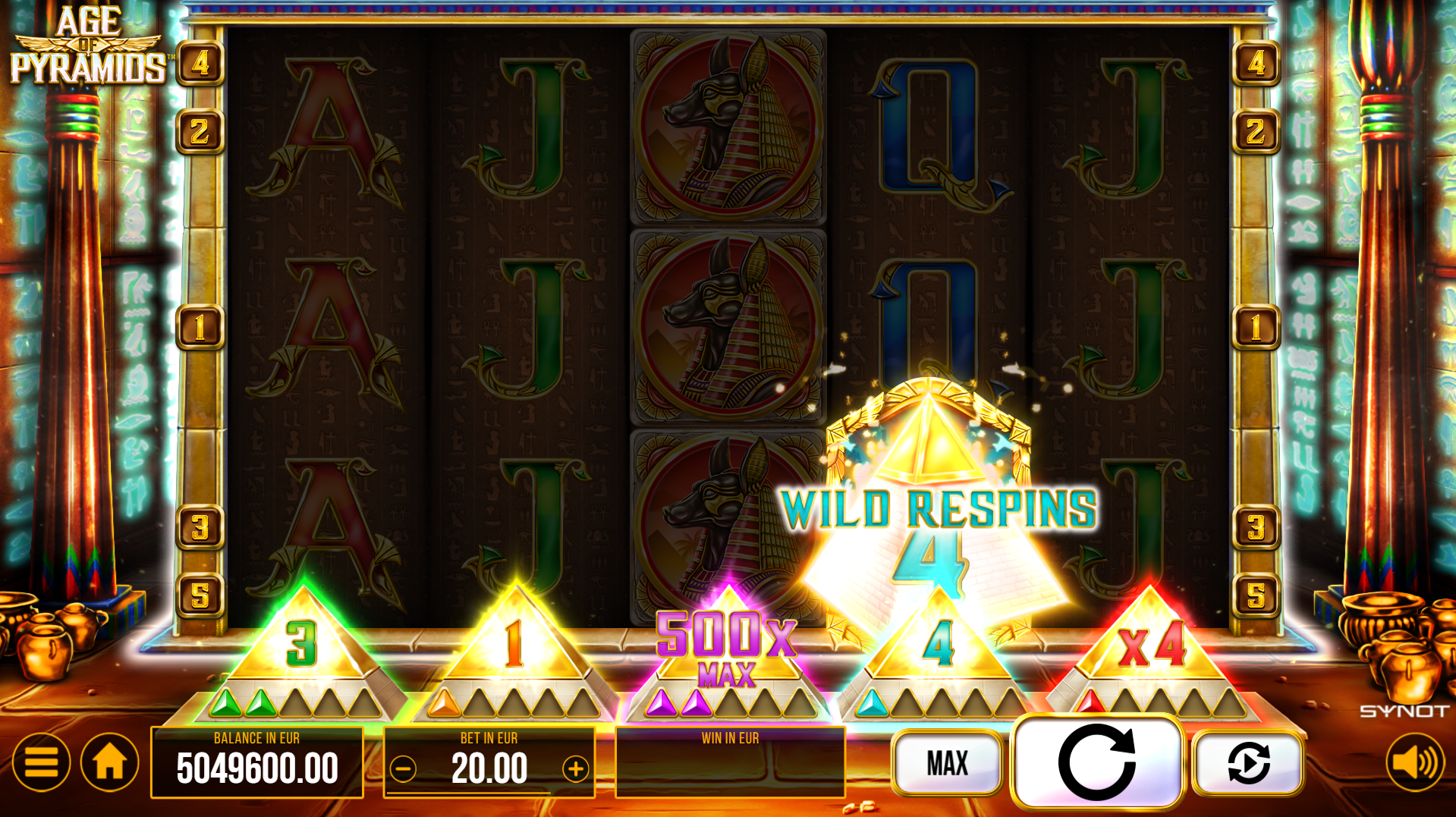 Age of Pyramids 4 Wild Respins v online kasinu LuckyBet.cz