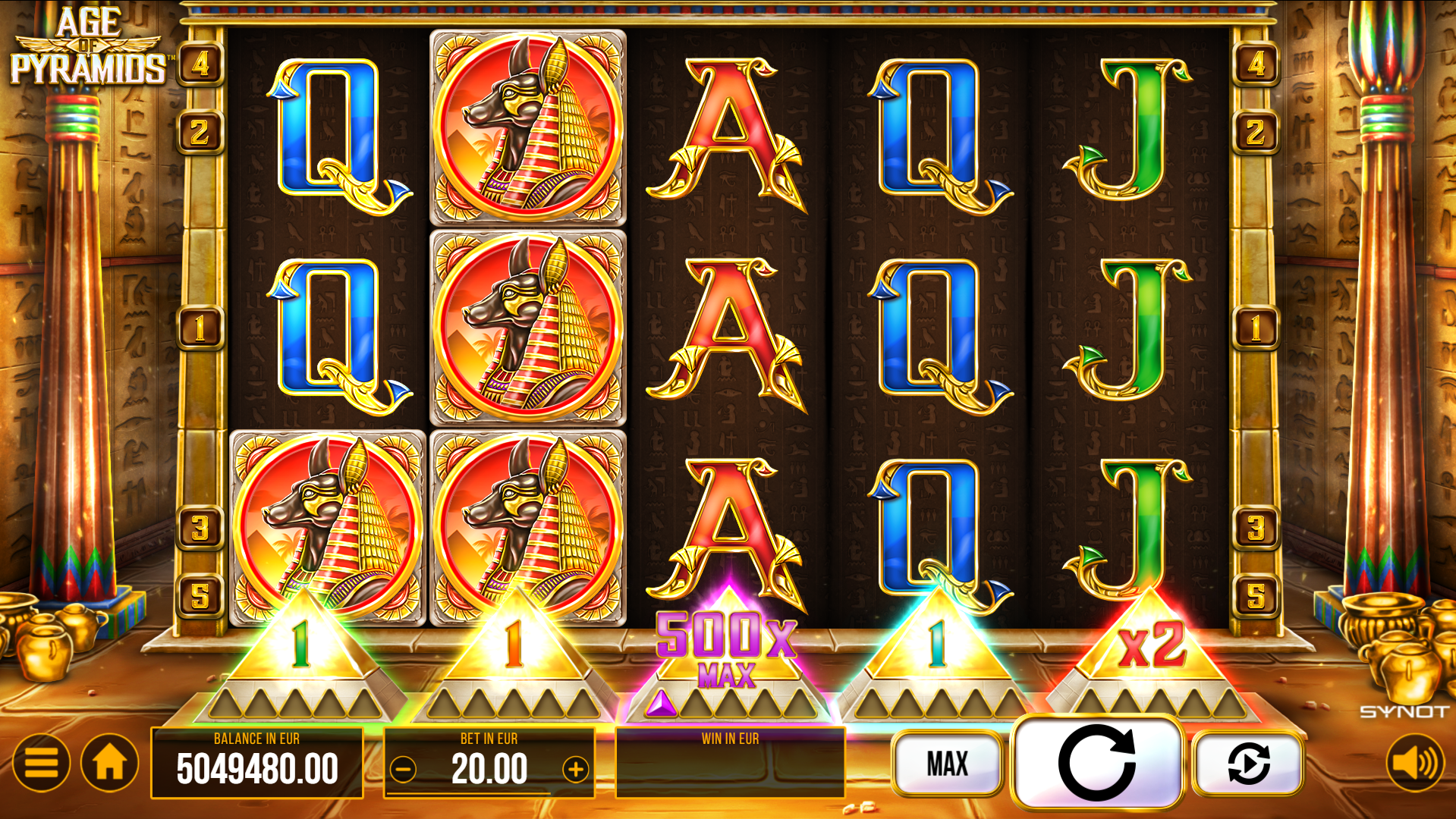 Age Of Pyramids hra od výrobce Synot v online kasinu LuckyBet.cz