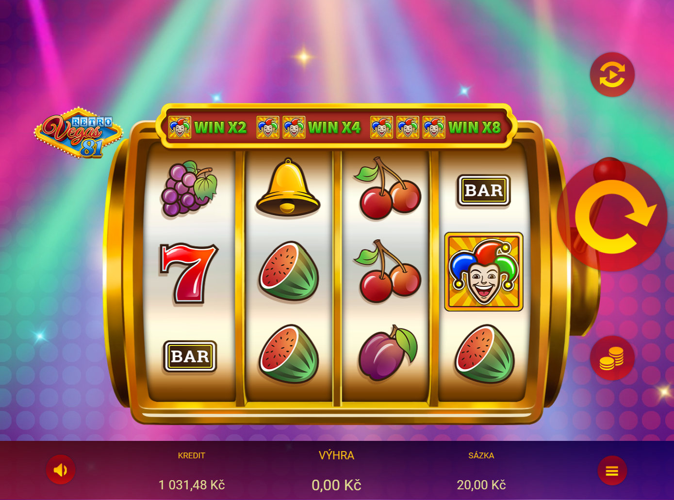 Hra Retro Vegas 81 v online kasinu luckybet.cz