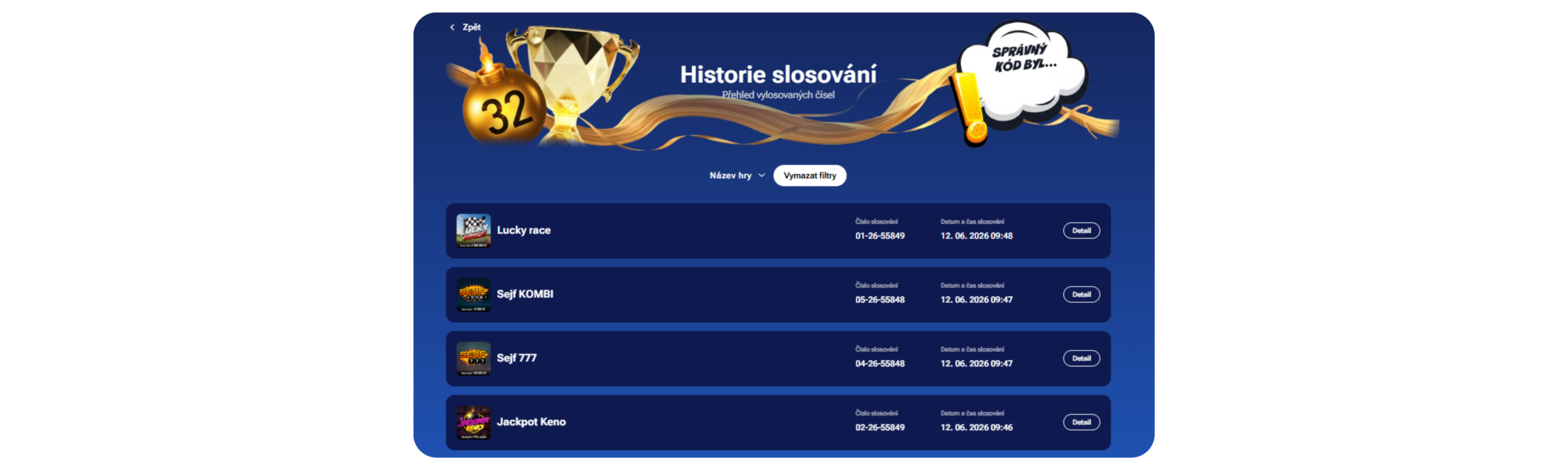 Historie losování v online kasinu LuckyBet.cz